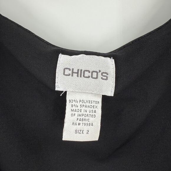 Chico's Black Scoop Neck Sleeveless Blouse Women's Size Medium - Picture 3 of 6